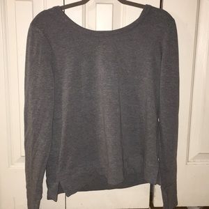 Grey active sweater with detailed back